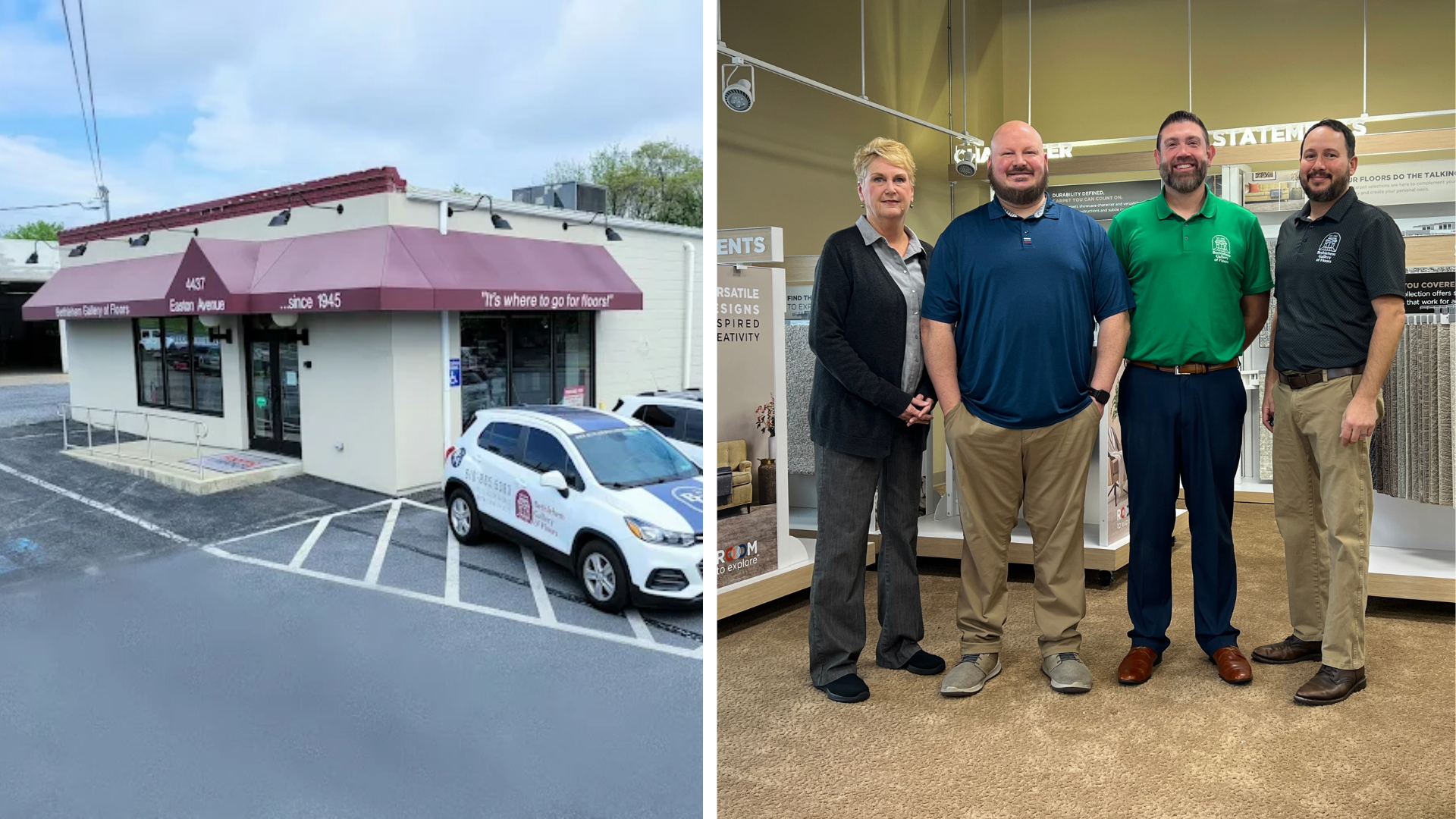 flooring store showroom and staff